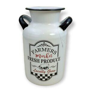 Farmers Market Fresh Produce Replica Milk Can 8 in Kitchen Utensil Holder (New)